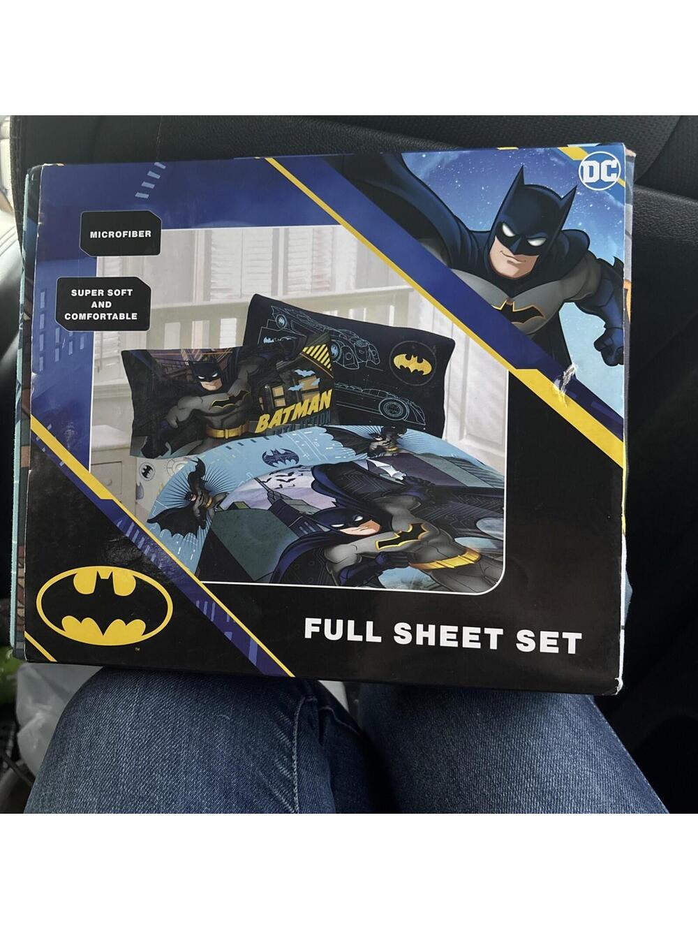 FULL SIZE DC Comics Batman Kid’s Boy’s Bedroom Bed Sheet Set with Pillowcases